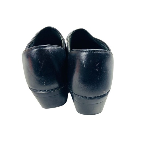 Dansko Womens Slip On Round Toe Leather Cuban Heels Loafers Shoes Black Size 40 - Picture 5 of 8